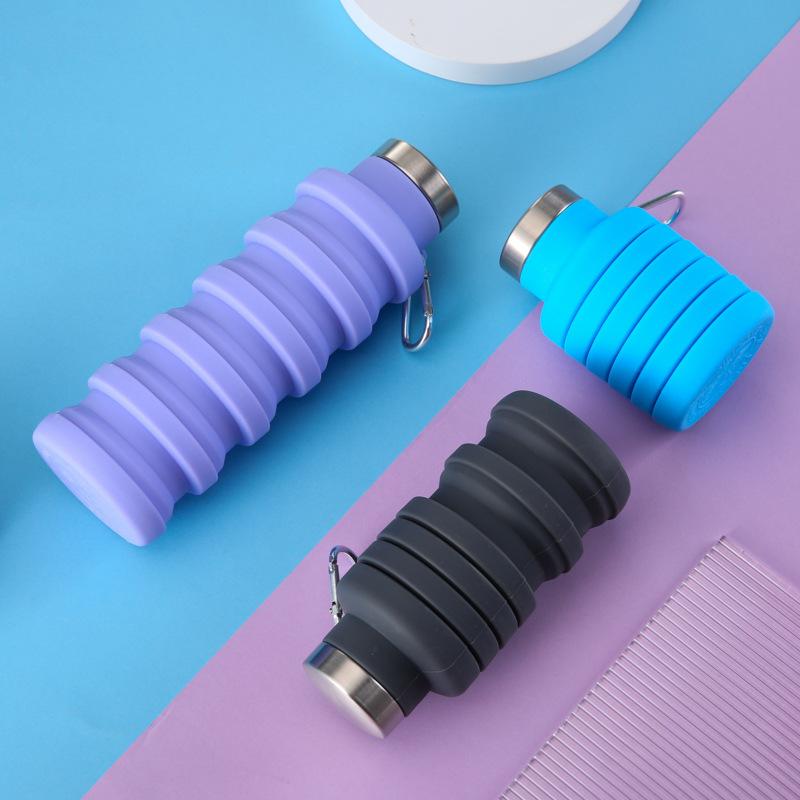 Platinum Large Capacity Outdoor Portable Silicone Folding Retractable Sports Water Bottle