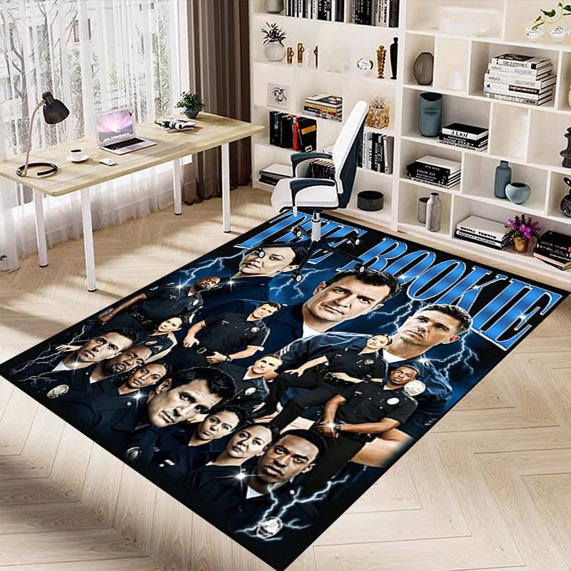 The Rookie Police Team Carpet For Playroom Bedroom Living Room Sofa Home Decorkids Game Area Rug Nonslip Floor Mat