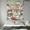 Cozy Cartoon Cats Pattern Home Decor Tapestry, Wall Hanging, Decorative RV Wall Cloth.ZGT0914370