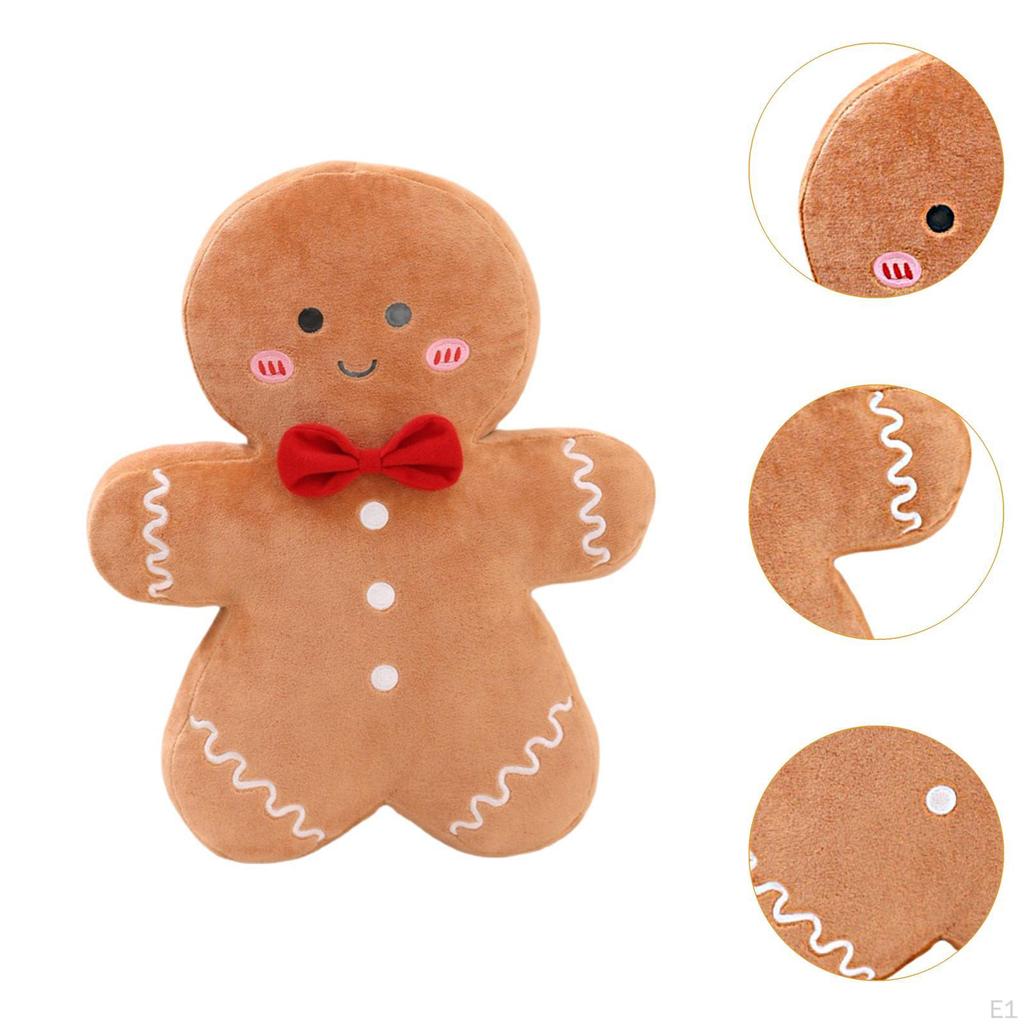 Christmas Cushions with Gingerbread Plush Doll for Home Decoration