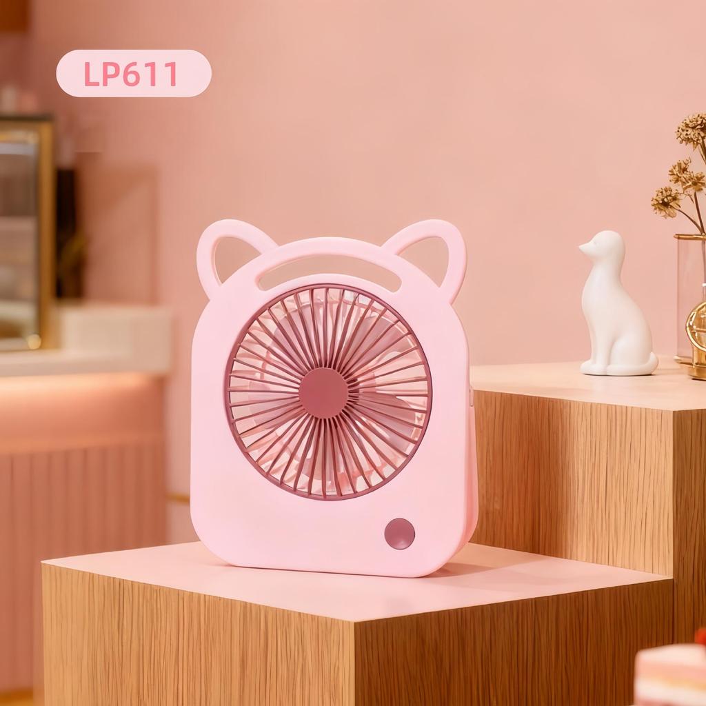 USB Rechargeable Puppy-Themed Fan, 3-Speed Adjustable, Ideal for Desktop and Bedside Use