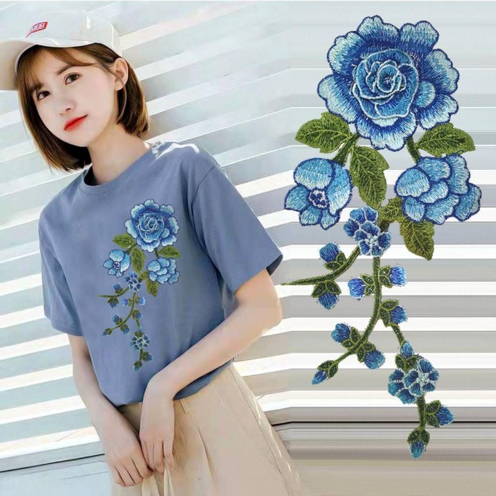 Artistic Exquisite Trimmings Badge Sewing Floral Embroidery Patch Applique Clothes Accessories