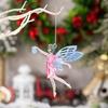 Winter Acrylic Christmas Ornaments Colorful Snowflake Ballerina Dancer Feather Hanging Ornaments for Xmas Tree Decor