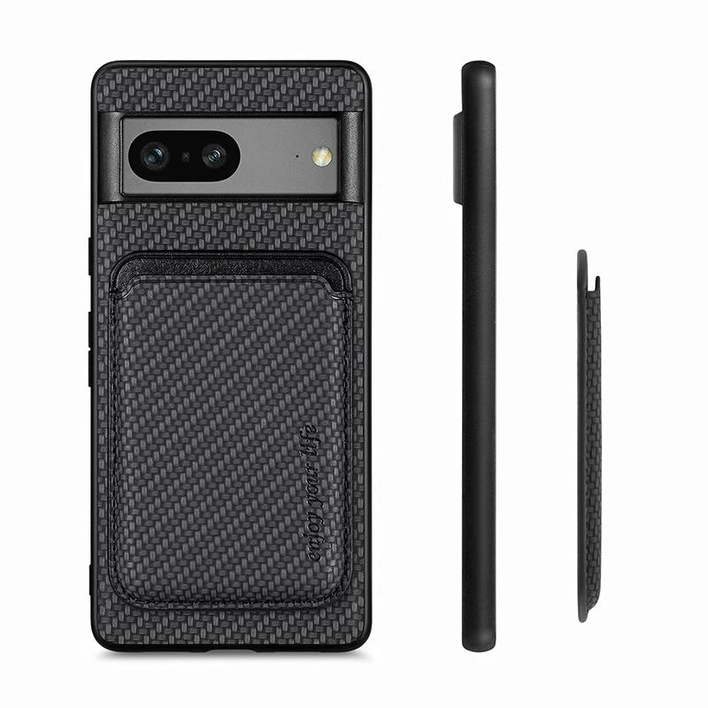 Кошелек-держатель для карт Macsafe для Google Pixel 6 7 8 9 Pro 9ProXL 9A 8A 7A 6A Магнитная задняя крышка для беспроводной зарядки