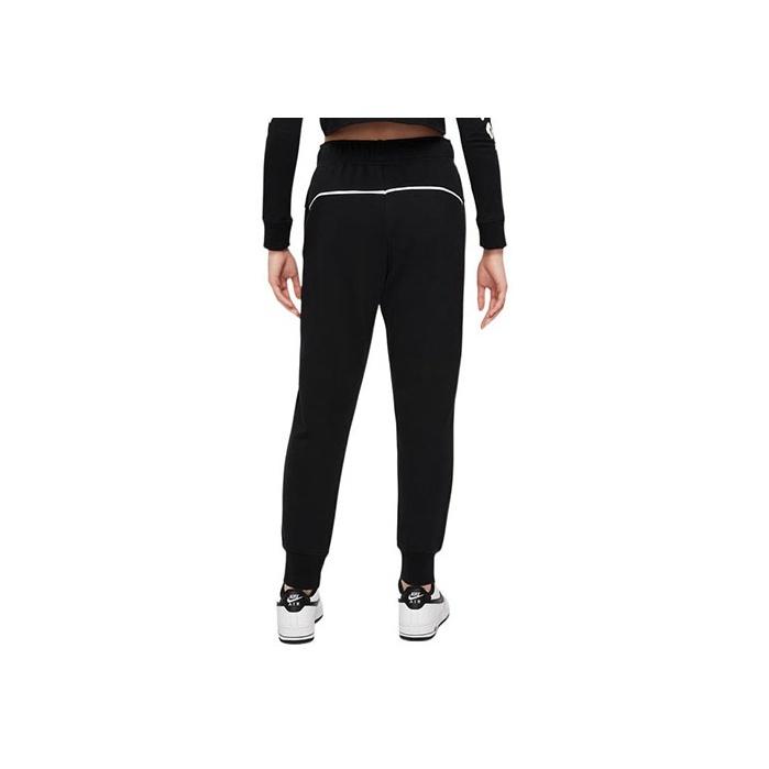 Nike Принт логотипа Повседневные трикотажные спортивные брюки с завязками на манжетах Детские штаны черного цвета DQ8877-010