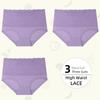 High Waist Women's Panties Lace Women's Large Size Panties Solid Color High-waisted Triangle Pants Underwear Briefs
