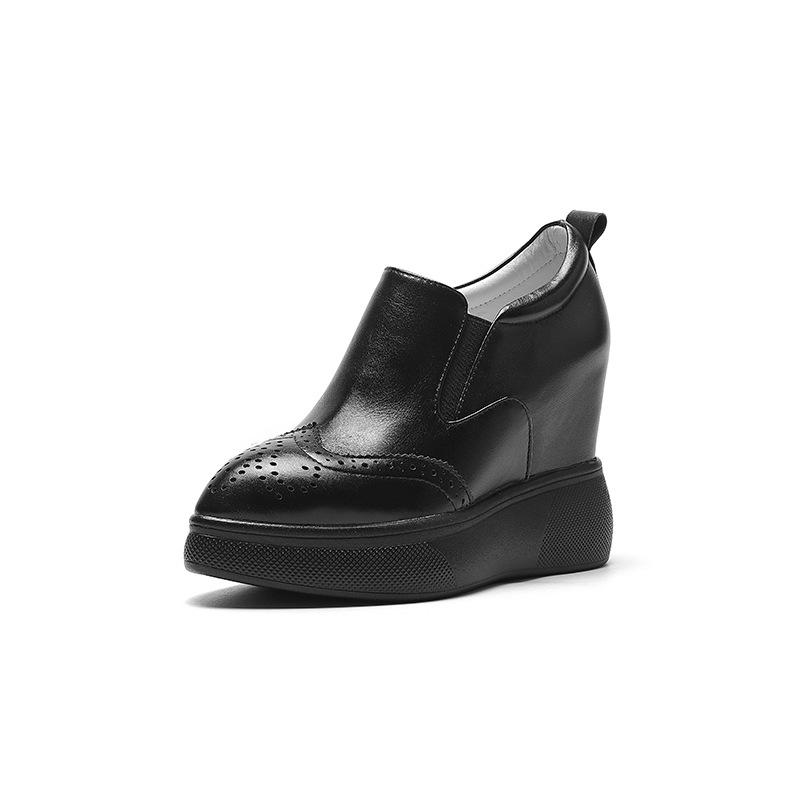 2025 весна новая внутренняя высота и тонкие туфли-одиночки британский стиль модные универсальные остроносые на толстой подошве лоферы на одной педали