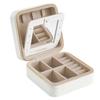 SONGMICS Jewelry Portable Accessory Case for with Cute Storage Jewellery Ring 11x11x6cm Box, Travel, Mirror, Box, Gift, Holder, White, (JBC146BEV2)