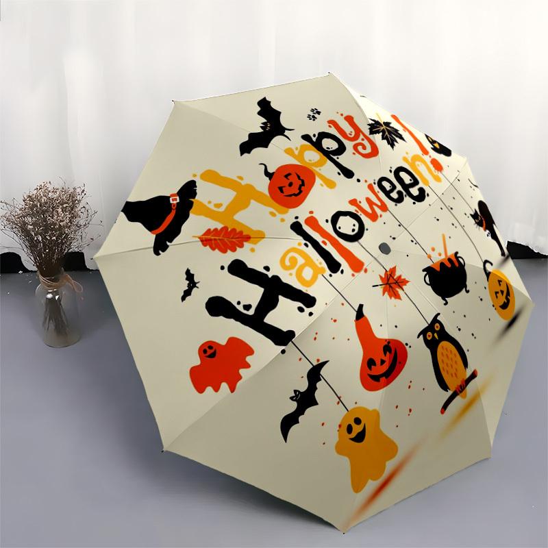 1pc Halloween Party Decorations Umbrella with Plastic Handle,Suitable for All Seasons Home Travel Outdoor UmbrellaDD1441