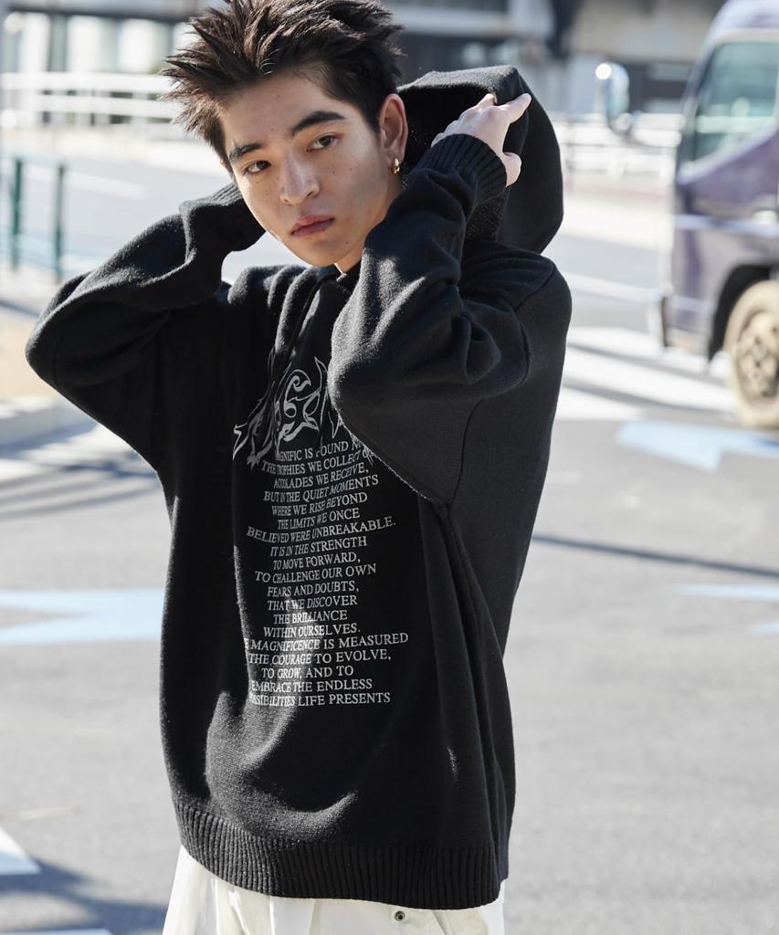 Унисекс вязаная толстовка WEGO с графическим принтом, повседневная, корейский свободный размер, черный капюшон, для весны/осени/зимы, уличная одежда, стиль, посадка, подарок, мужская, M,