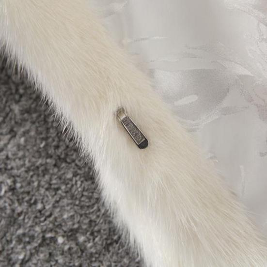 Overcoat Mid-length Hooded Design Faux Fur Women Outwear Coat for Winter