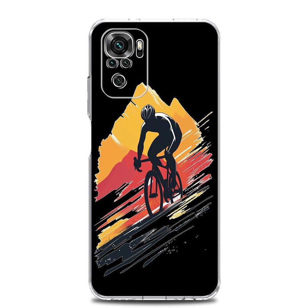 Чехол для телефона для Xiaomi Redmi Note 14 13 12 4G 9S 9 10 11 Pro Plus 5G 14C 13C 12C 10C 9A Мягкая ТПУ крышка Искусство Велосипед Горный велосипед