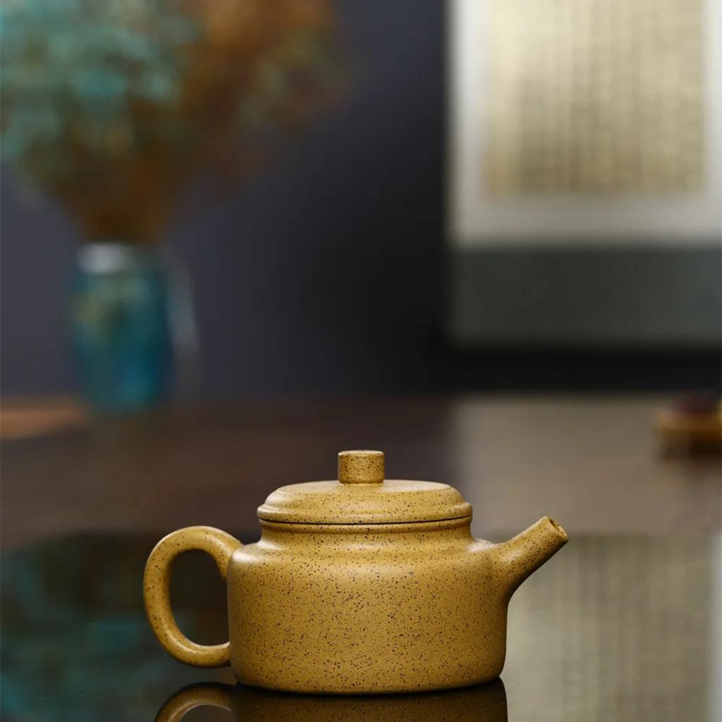 Чайник ручной работы 160 мл, цвет желтой апельсиновой корки, мастер-чайник, плоский чайник - настойка на кожуре грейпфрута, церемония улуна, оздоровительный чайник - Ваш любимый