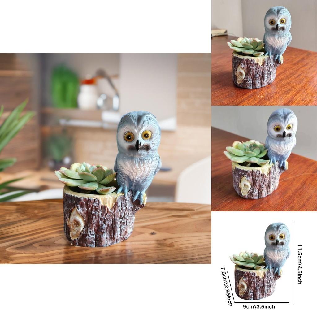 Stylish Owl Planter Elegant Resin Flower Pot For Contemporary Home Dcor