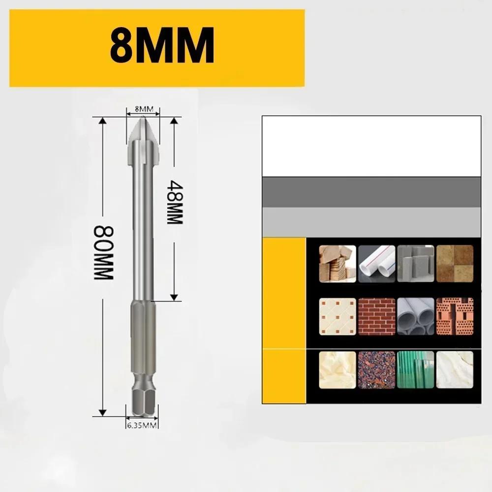 Cross Hex Tile Bits Glass Ceramic Concrete Hole Opener Alloy Triangle Drill Size 3/4/5/6/7/8/10/12 Mm Drilling Power Tools