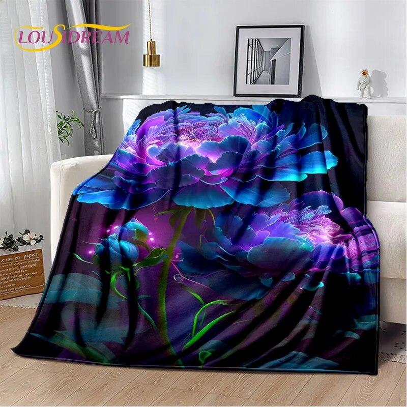 Dream Love Rose Nordic Flowers Daisy Blanket,Soft Throw Blanket for Home Bedroom Bed Sofa Picnic Travel Office Cover Blanket Kid