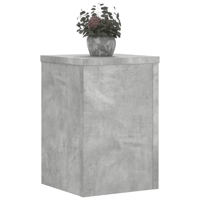 VidaXL Supports pour plantes 2 pcs gris béton bois d'ingénierie, support de fleurs, support de pot, support pour plantes 852909