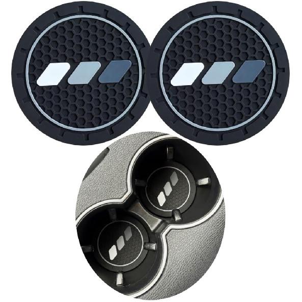 2 Pack White Red Cup Holder ert Coaster Compatible with Tacoma TRD Tundra Rav4 Highlander Camry 4Runner Accessories Anti-Slip Drink Cup Mat (Red