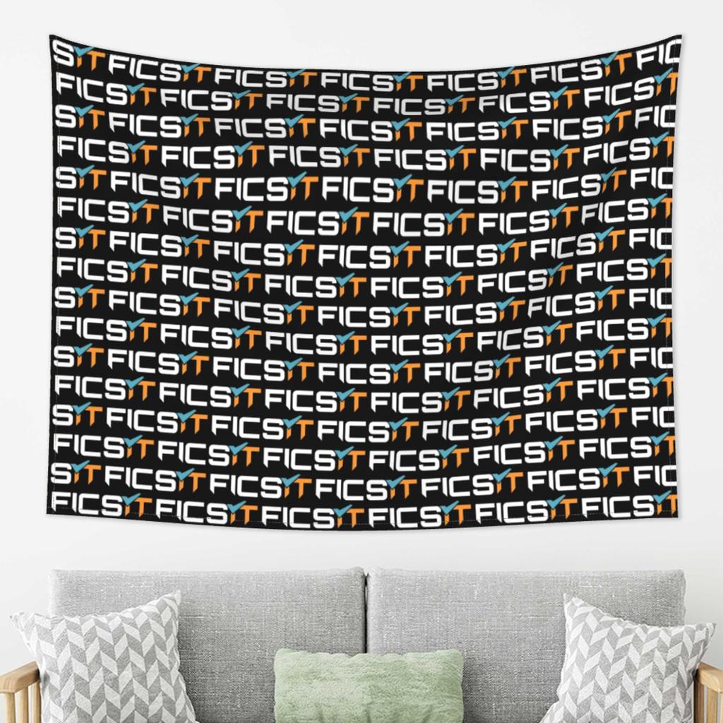 FICSIT Satisfactory Logo Tapestry Wall Hanging Aesthetic Home Decor Tapestries for Dorm Room