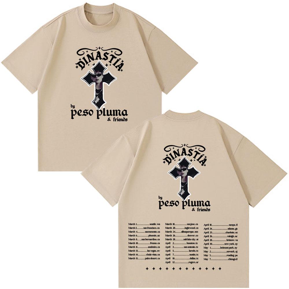 Peso Pluma Dinastia TOUR 2026 Print Tshirt Men Women Fashion Casual Tshirt Shortsleeved Cotton Hiphop Tshirts Streetwear