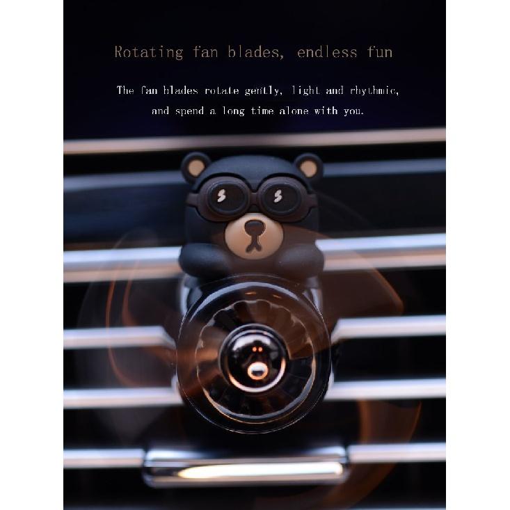 Автомобильный освежитель воздуха, автомобильный диффузор духов, зажим, медведь-пилот, вращающийся пропеллер, аромат, магнитный дизайн, автомобильный авто