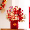 Simulated New Year DIY Material Bag Creative Blessing Flower Bucket  Home Decor