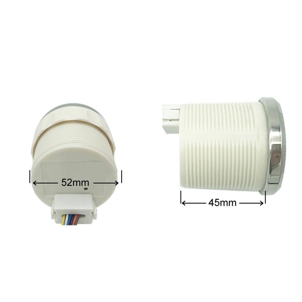 Цифровой светодиодный измеритель 12 В / 24 В, 52 мм, 2 в 1, Напряжение + Уровень топлива, Двойной датчик, Водонепроницаемый