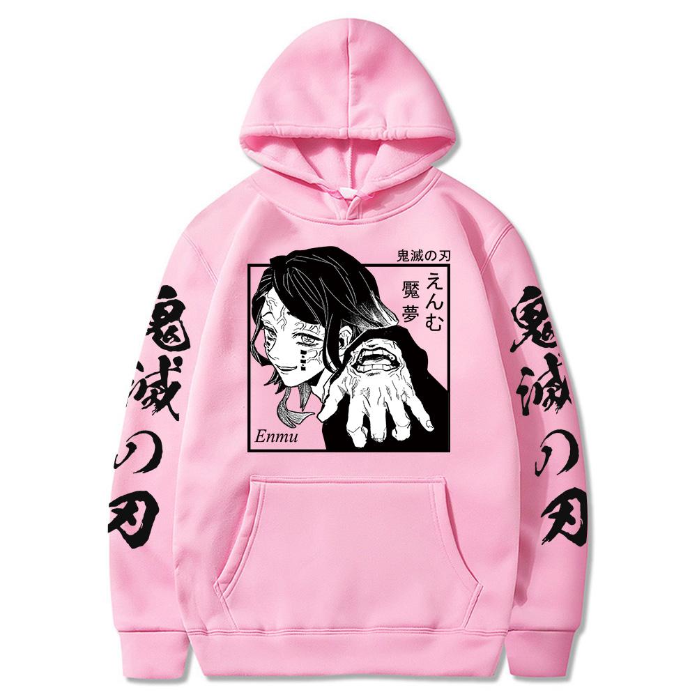 Anime Demon Slayer Enmu Hoodies Unisex Casual Long Sleeve Pullover Sweatshirt Harajuku Oversized Unisex Streetwear Hoodie