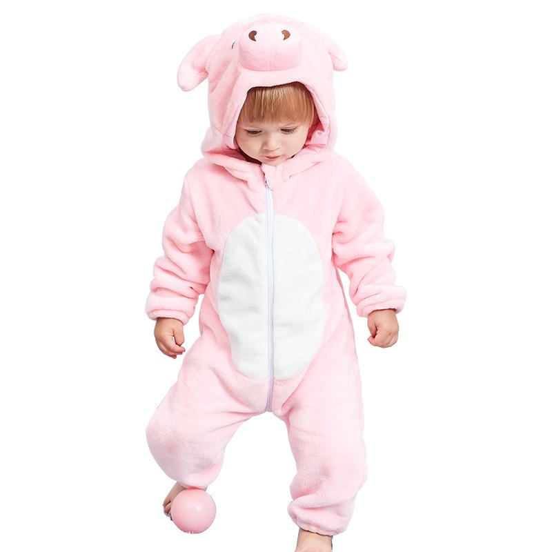 Pajamas Easter Rabbit Baby Rompers Winter Hooded Flannel Sleepwear Toddler Infant Animal Pyjamas Girls Boys Clothes