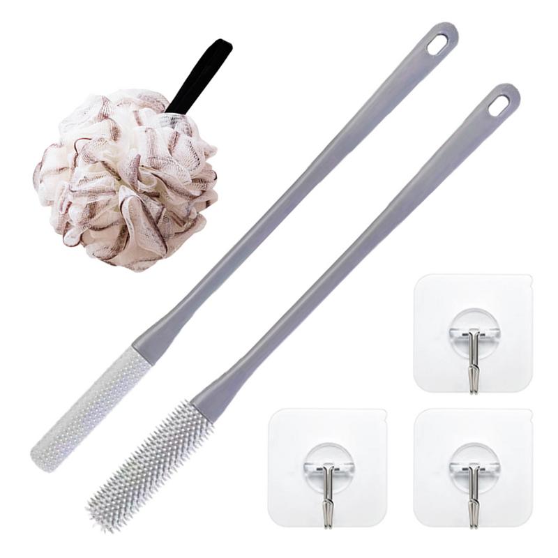 Щетка для чистки пальцев ног Силиконовая скраб-щетка для ног для душа с длинной ручкой Эргономичная мягкая чистящая щетка для ванны для чистки между