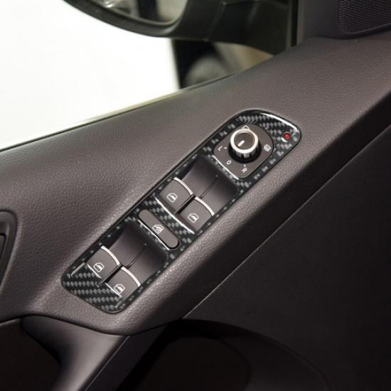 2 шт. Для Volkswagen Tiguan Отделка накладки на панель управления передней двери из углеродного волокна
