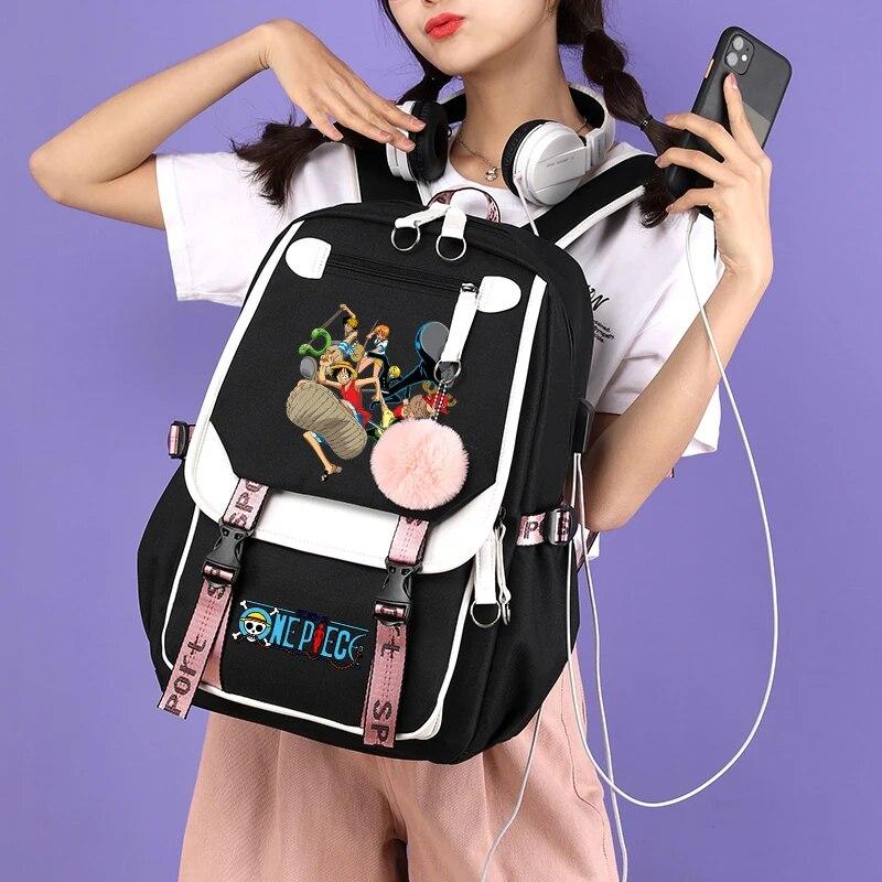 Цельный аниме Nezuko Kawaii, школьная сумка с героями мультфильмов для сумок, манга для путешествий, повседневные сумки для книг для девочек, рюкзак большой вместимости для взрослых