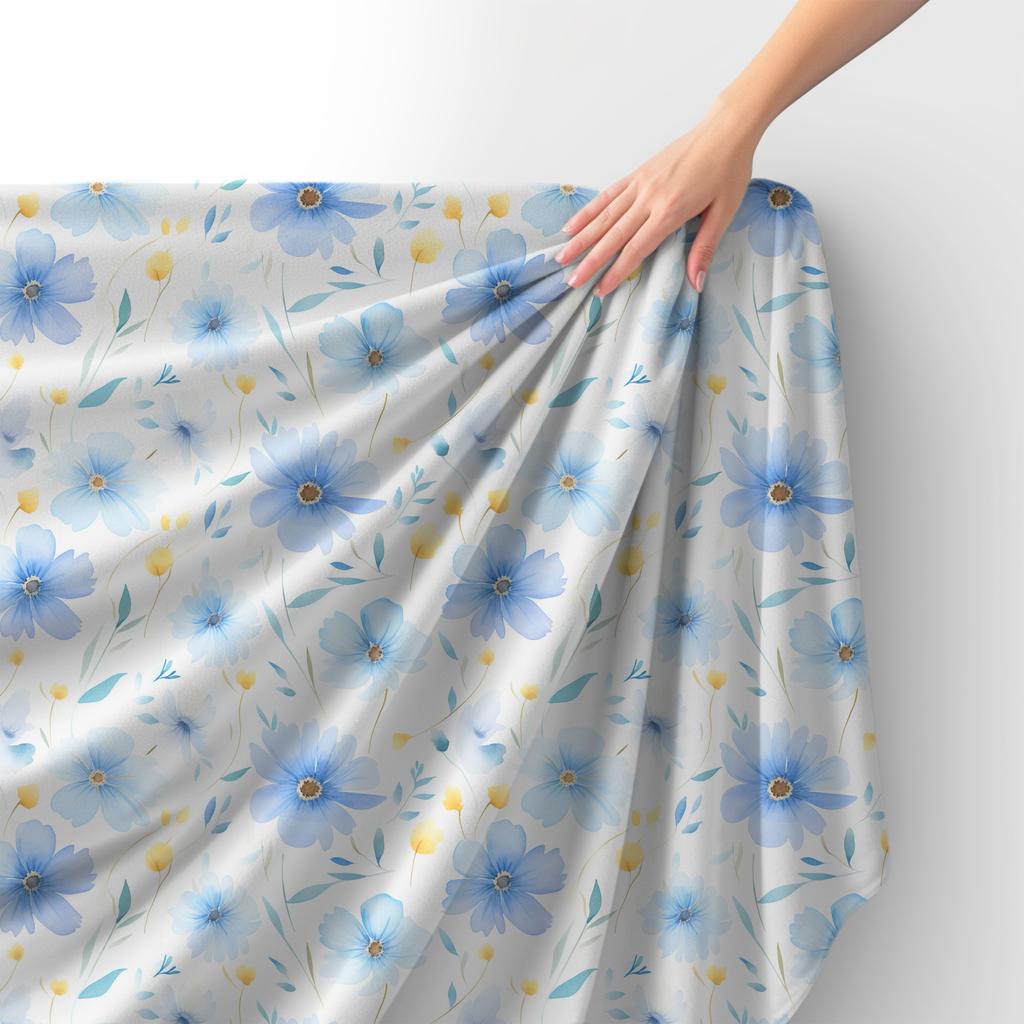 Royal Samt Stoff Polyester Zum Nähen - Motiv Blumen - Rdx2924
