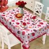 Valentine's Day Tablecloth Love Heart Tablecloth Rectangular Square Romantic Table Cover for Anniversary Wedding Party