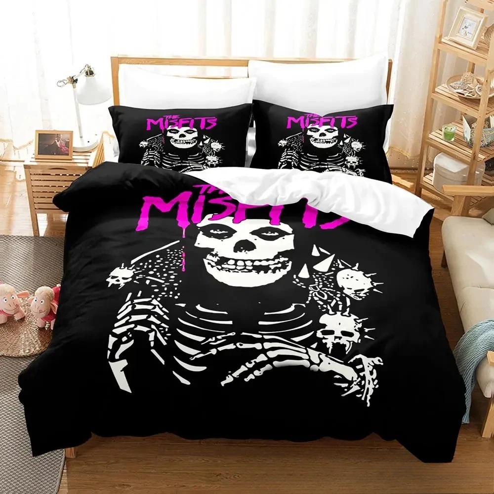3D Print The Misfits Glenn Danzig Bedding Set Boys Girls Twin Queen King Size Duvet Cover Pillowcase Bed Boys Adult