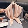 Elegant Cotton And Linen 90 Square Scarves For Women, Middle East, Central Asia Head Scarves, Versatile Finale Silk Scarves, Fashionable And Versatile