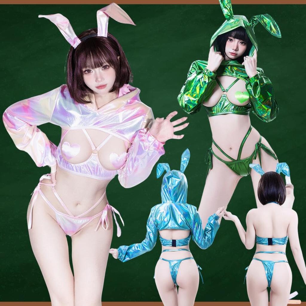 BeLoved Reverse Bunny Girl Full Bunny Girl and Mini Bikini Mini One Size Fits Mini Micro Cosplay Halloween Cute Popular for Christmas Set, Lingerie,