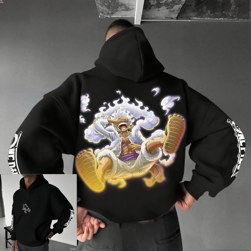 Худи с капюшоном One Piece Luffy Аниме Мужское Женское Весна Осень Хлопок Уличная Одежда Толстовка Повседневный Графический Пуловер С Длинным Рукавом Топ