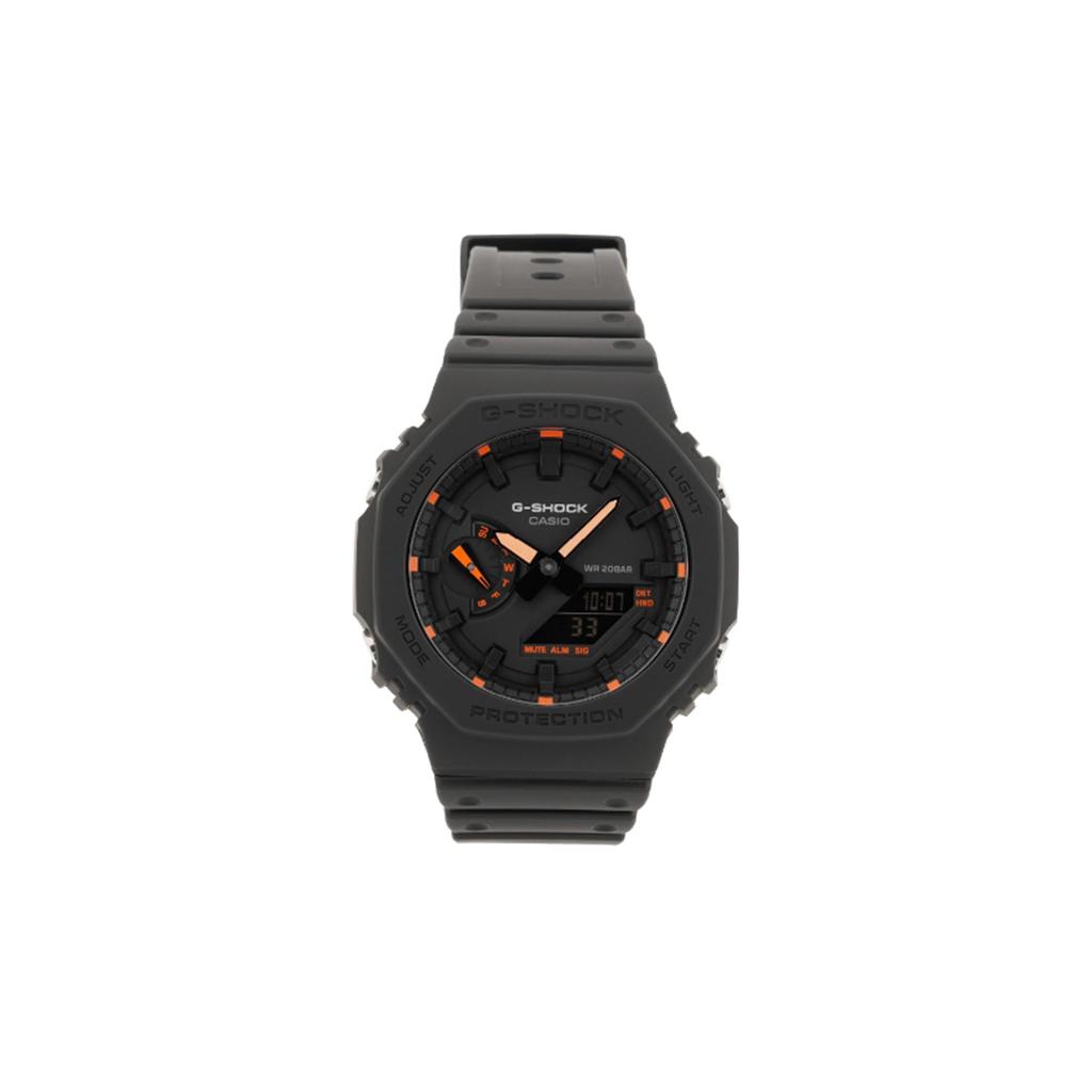 Casio Мужские часы с ЖК-дисплеем и аналоговым двойным дисплеем, серия 44 мм, черные, GA-2100-1A4(Watch3--)