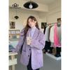 Purple Suit Tweed Jacket Female Fall Winter Senior Suit Coat Casual Medium-length Tweed Top Casual Coat