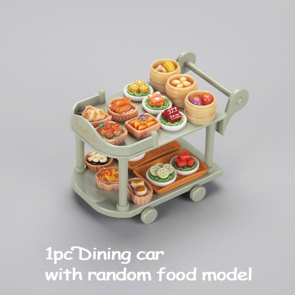 С моделью еды тележки для кукольного домика с едойМини-еда и игровая тележка для еды аксессуары для кукольного домика
