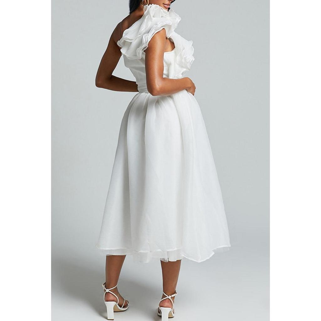 Женские платья весна-лето 2025 года, элегантное одно плечо, без рукавов, плиссированное, с высокой талией, длинное женское платье, шикарное женское праздничное платье