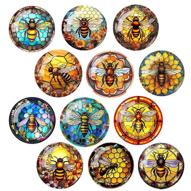 1Pc Bee Honeycomb Pattern Fridge Magnet, Time Gem Glass Soft Magnetic 12pcs Set