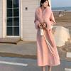 Pure-Colour Temperament Celebrity Coat Autumn Winter New Women Fur Coat Korean Large Hair Collar Woolen Coat Women Outwear