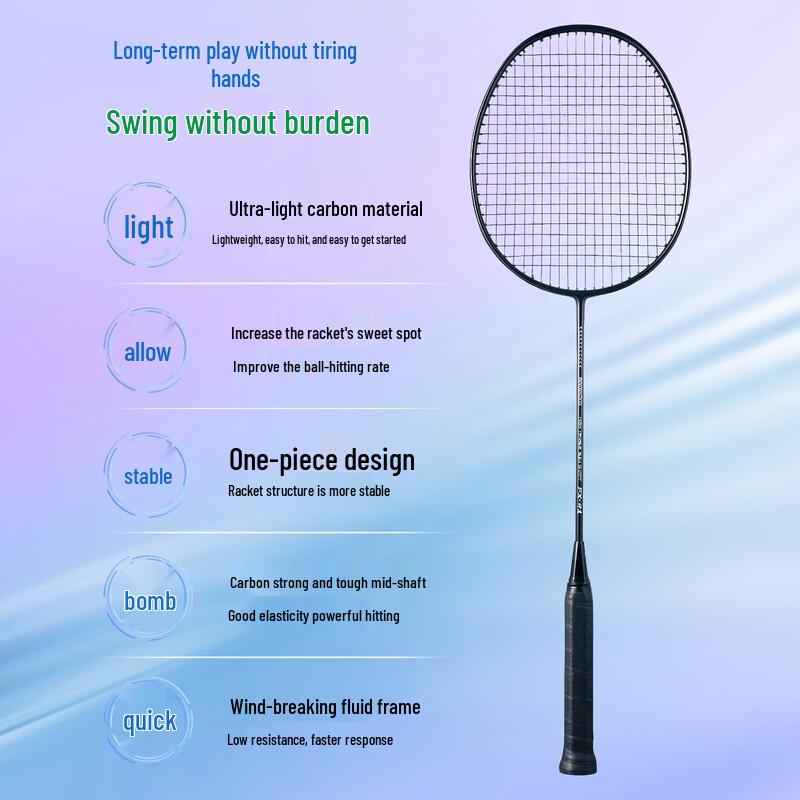 WAVAW Carbon Fiber Badminton Racket Pair