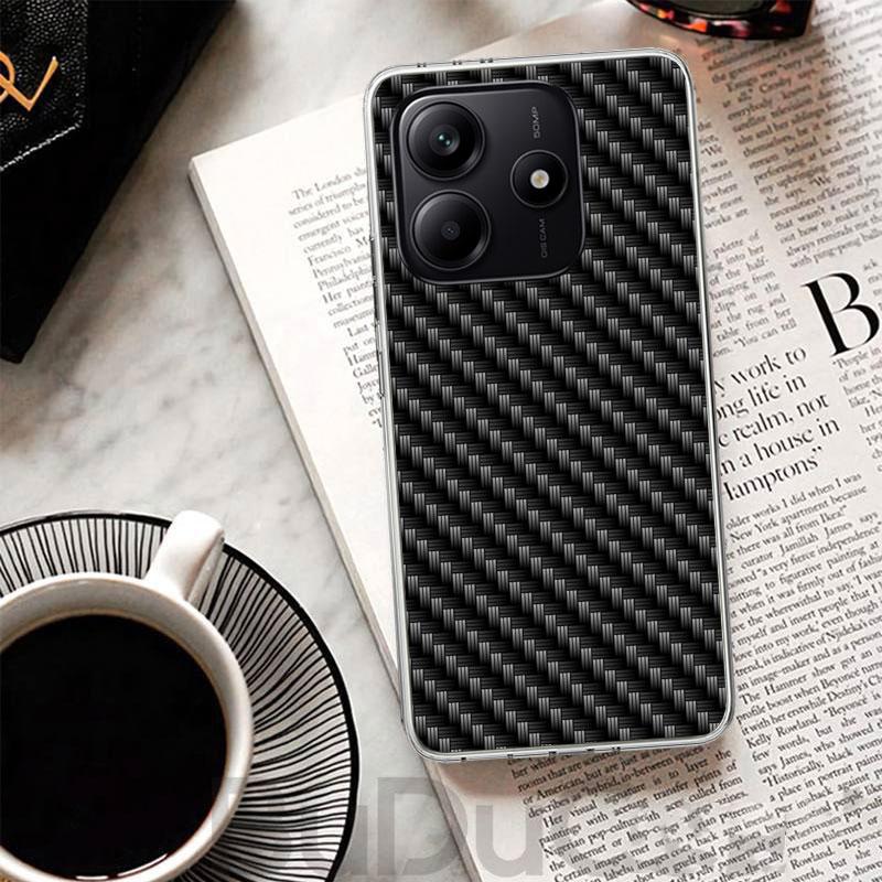 Чехол с узором из кованого карбона для телефона Xiaomi Redmi Note 14 13 12S 12 11 Pro Plus 11S 10S 10 11E 11T + 9S 9 Печать Coque