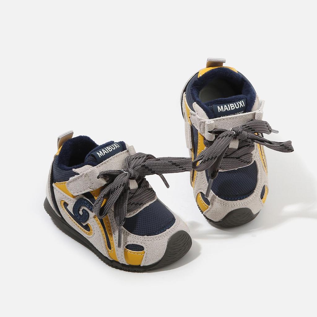 Зима 2025 Ретро Нескользящие Детские Тренировочные Кроссовки - Для Мальчиков и Девочек Плюс Бархат Хлопок Теплые Ботинки