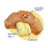 Plush Croissant Dog Toy Squeaky Bread Dog Chew Toy with Crinkle Sound Interactive Puppy Snuffle Toy for Small Medium Dogs