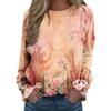 European and American 2024 New Autumn and Winter Pullover Floral Round Neck Hoodie Women's 3D Printed Long Sleeved T-shirt