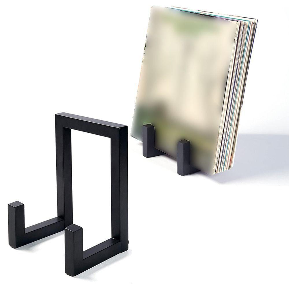 Black Metal Small Vinyl record stand Simple Assembly LP Records Storage Shelf Home